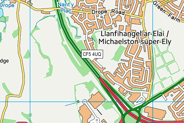 CF5 4UQ map - OS VectorMap District (Ordnance Survey)