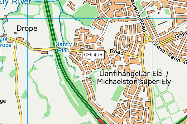 CF5 4UR map - OS VectorMap District (Ordnance Survey)