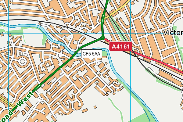 CF5 5AA map - OS VectorMap District (Ordnance Survey)