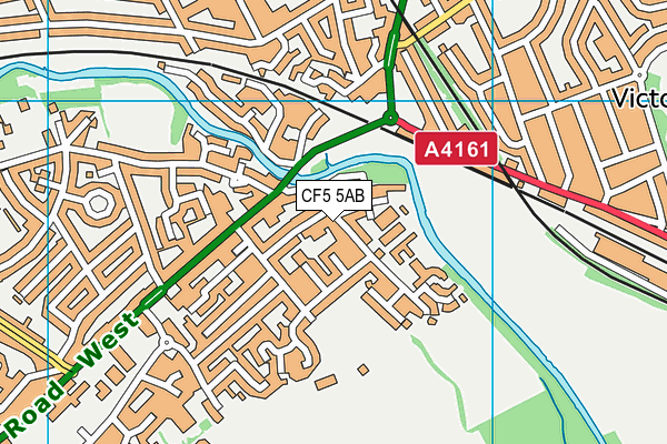 CF5 5AB map - OS VectorMap District (Ordnance Survey)