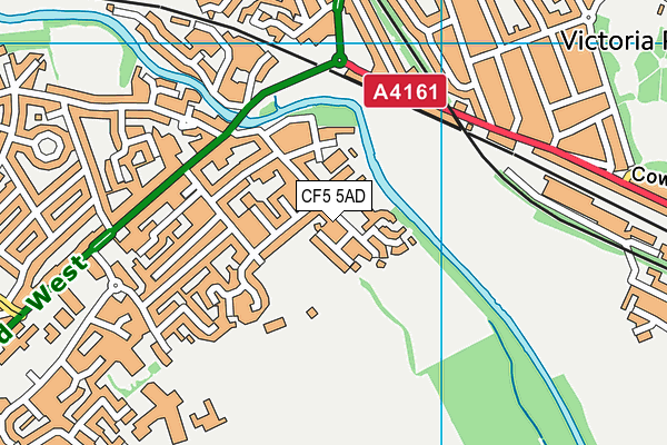 CF5 5AD map - OS VectorMap District (Ordnance Survey)