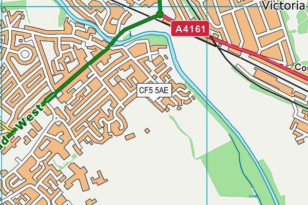 CF5 5AE map - OS VectorMap District (Ordnance Survey)