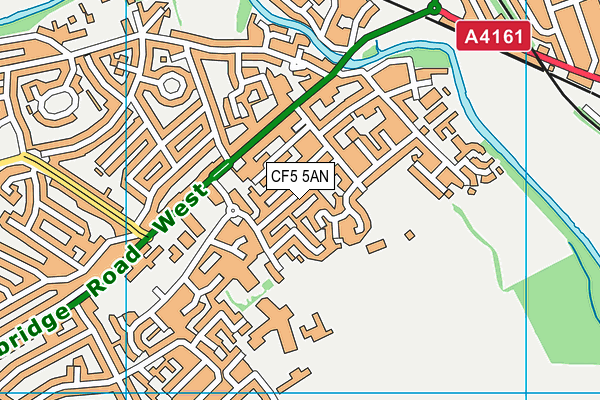 CF5 5AN map - OS VectorMap District (Ordnance Survey)