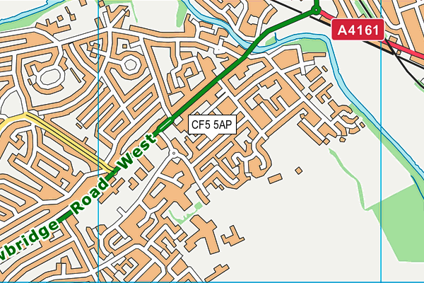 CF5 5AP map - OS VectorMap District (Ordnance Survey)