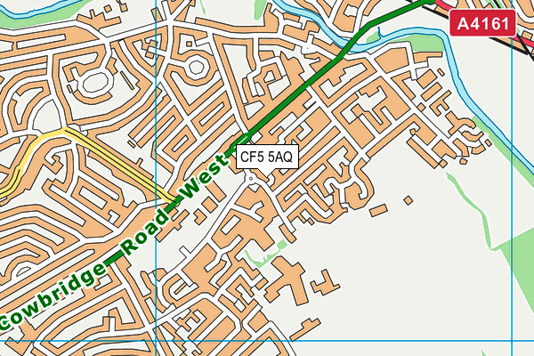 CF5 5AQ map - OS VectorMap District (Ordnance Survey)