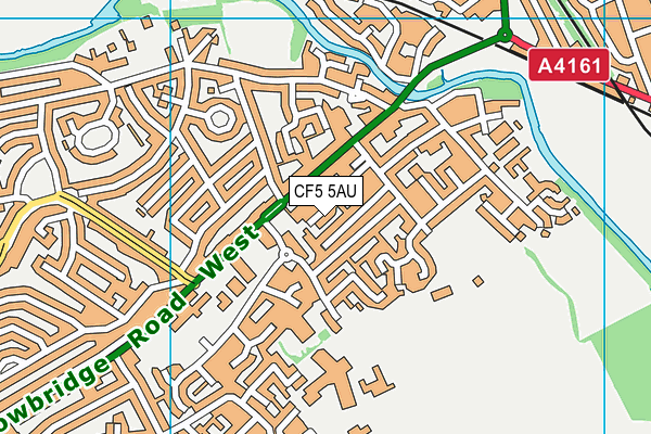 CF5 5AU map - OS VectorMap District (Ordnance Survey)