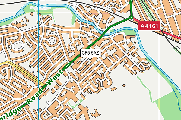 CF5 5AZ map - OS VectorMap District (Ordnance Survey)