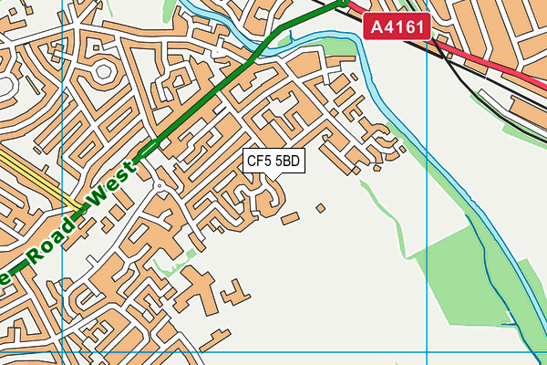 CF5 5BD map - OS VectorMap District (Ordnance Survey)