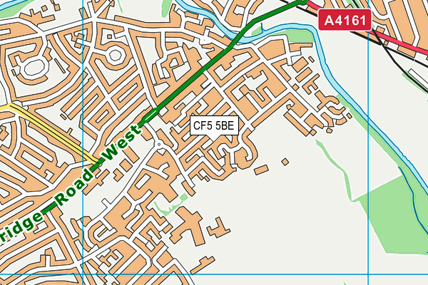 CF5 5BE map - OS VectorMap District (Ordnance Survey)