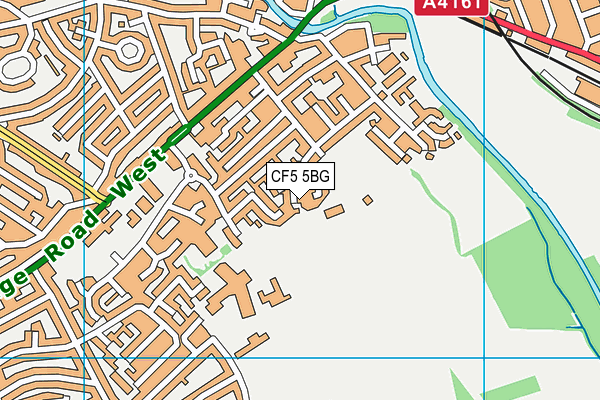 CF5 5BG map - OS VectorMap District (Ordnance Survey)