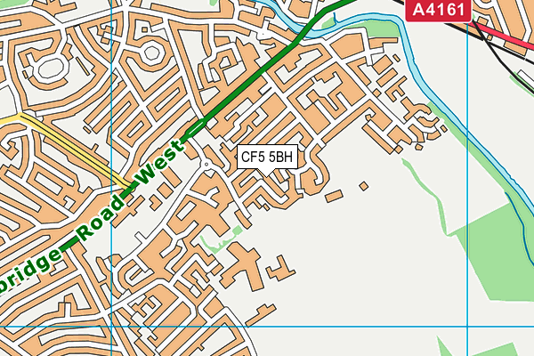 CF5 5BH map - OS VectorMap District (Ordnance Survey)