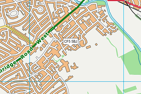 CF5 5BJ map - OS VectorMap District (Ordnance Survey)