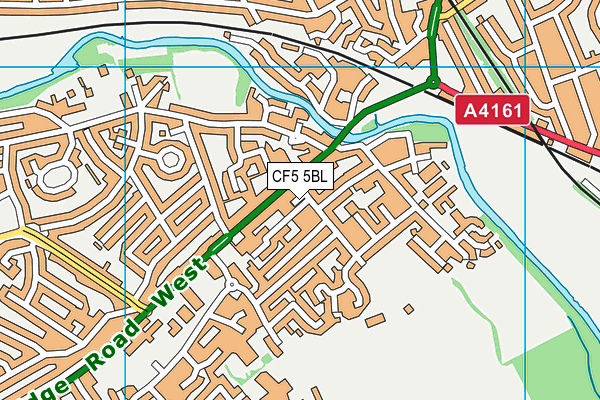 CF5 5BL map - OS VectorMap District (Ordnance Survey)