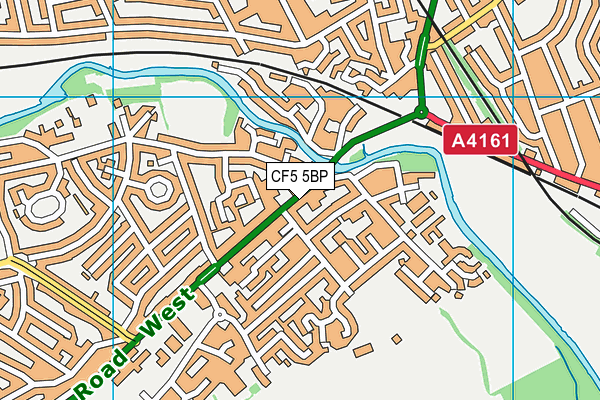 CF5 5BP map - OS VectorMap District (Ordnance Survey)