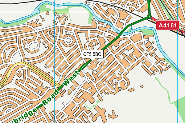 CF5 5BQ map - OS VectorMap District (Ordnance Survey)