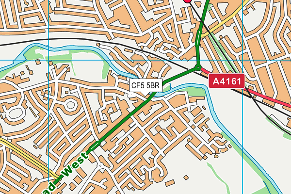 CF5 5BR map - OS VectorMap District (Ordnance Survey)