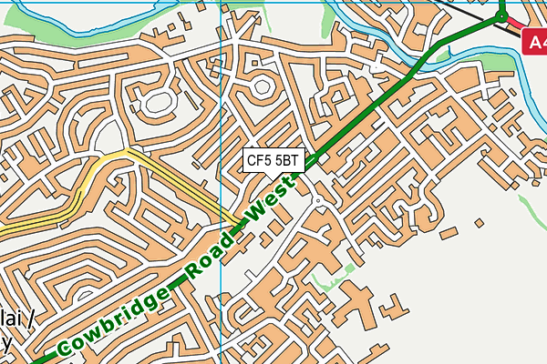 CF5 5BT map - OS VectorMap District (Ordnance Survey)