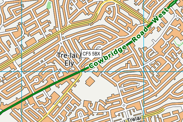 CF5 5BX map - OS VectorMap District (Ordnance Survey)