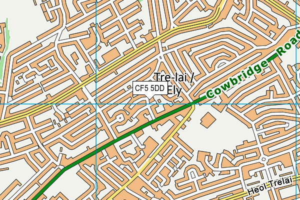 CF5 5DD map - OS VectorMap District (Ordnance Survey)