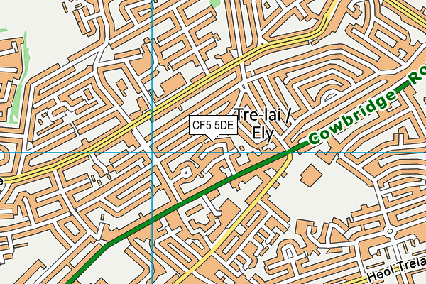 CF5 5DE map - OS VectorMap District (Ordnance Survey)