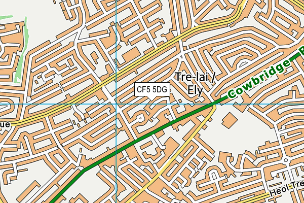 CF5 5DG map - OS VectorMap District (Ordnance Survey)