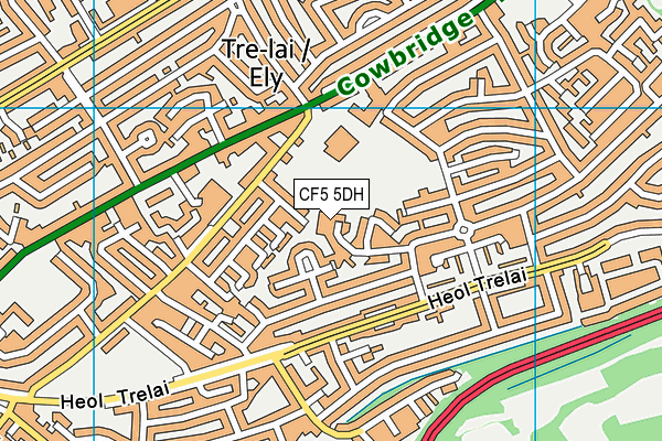 CF5 5DH map - OS VectorMap District (Ordnance Survey)