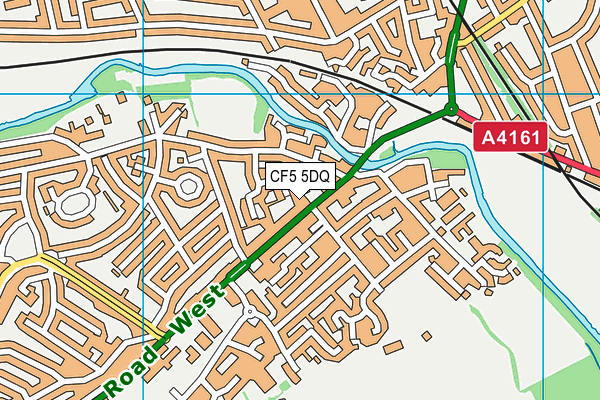 CF5 5DQ map - OS VectorMap District (Ordnance Survey)