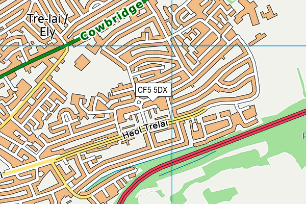 CF5 5DX map - OS VectorMap District (Ordnance Survey)