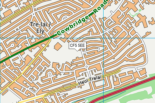 CF5 5EE map - OS VectorMap District (Ordnance Survey)