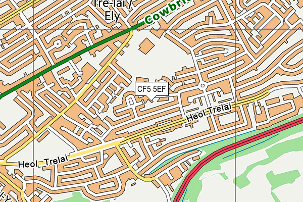 CF5 5EF map - OS VectorMap District (Ordnance Survey)