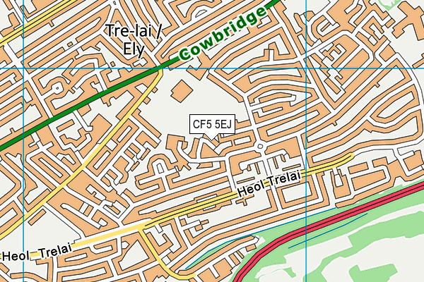 CF5 5EJ map - OS VectorMap District (Ordnance Survey)