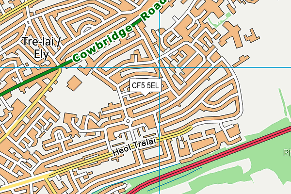 CF5 5EL map - OS VectorMap District (Ordnance Survey)