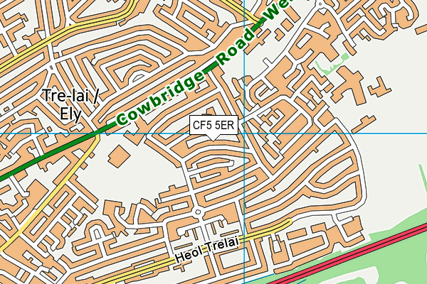 CF5 5ER map - OS VectorMap District (Ordnance Survey)