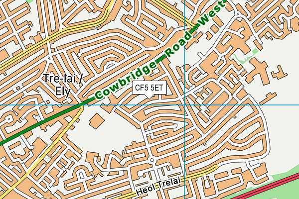 CF5 5ET map - OS VectorMap District (Ordnance Survey)