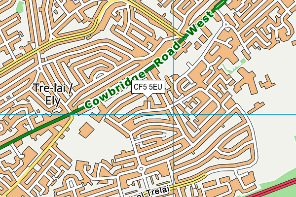 CF5 5EU map - OS VectorMap District (Ordnance Survey)