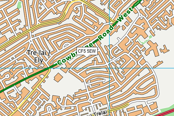 CF5 5EW map - OS VectorMap District (Ordnance Survey)