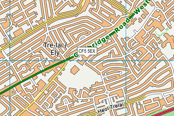 CF5 5EX map - OS VectorMap District (Ordnance Survey)