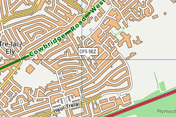 CF5 5EZ map - OS VectorMap District (Ordnance Survey)