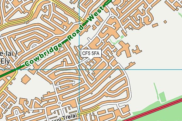 CF5 5FA map - OS VectorMap District (Ordnance Survey)