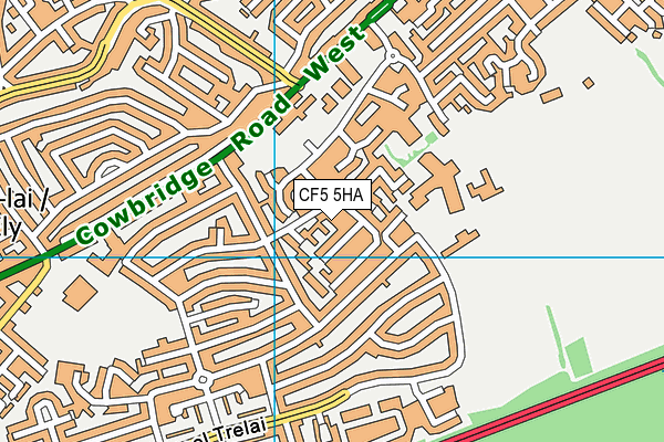 CF5 5HA map - OS VectorMap District (Ordnance Survey)