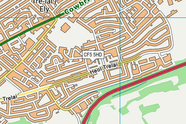 CF5 5HD map - OS VectorMap District (Ordnance Survey)