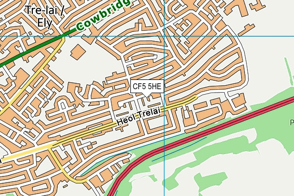 CF5 5HE map - OS VectorMap District (Ordnance Survey)