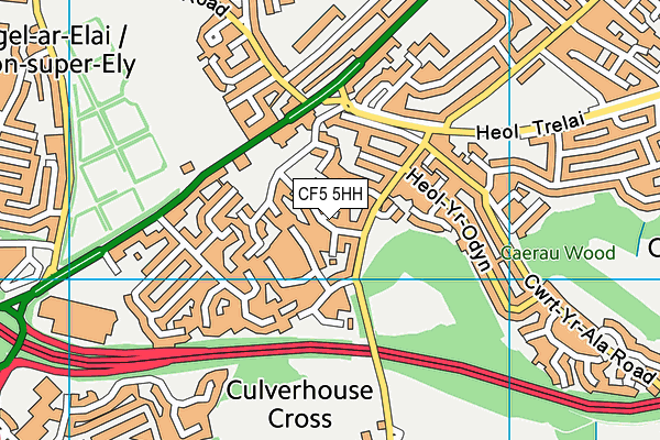 CF5 5HH map - OS VectorMap District (Ordnance Survey)