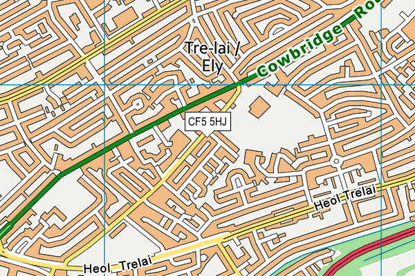 CF5 5HJ map - OS VectorMap District (Ordnance Survey)