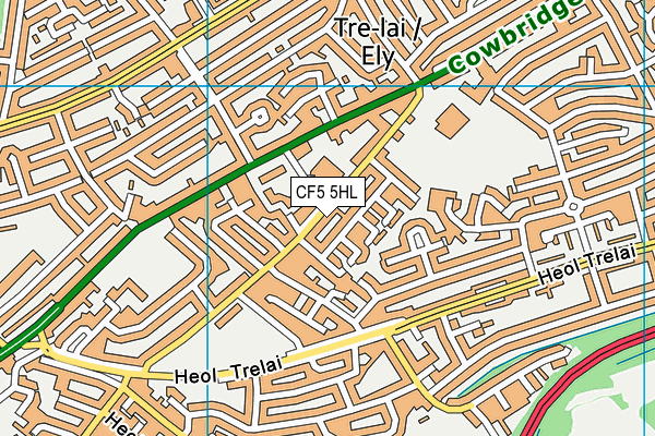 CF5 5HL map - OS VectorMap District (Ordnance Survey)