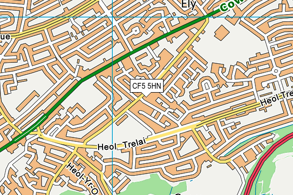 CF5 5HN map - OS VectorMap District (Ordnance Survey)