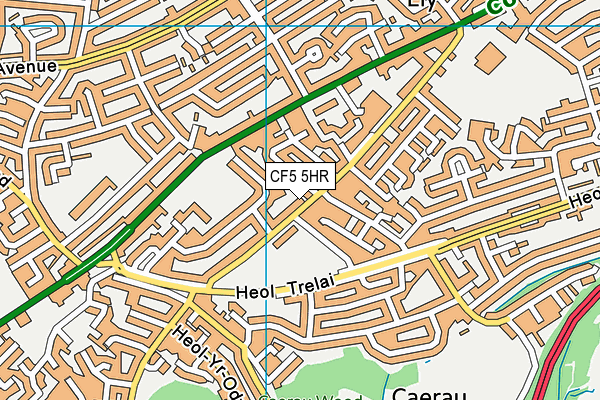 CF5 5HR map - OS VectorMap District (Ordnance Survey)