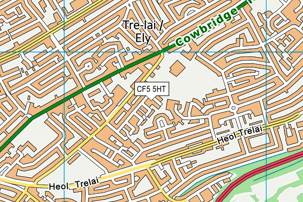 CF5 5HT map - OS VectorMap District (Ordnance Survey)