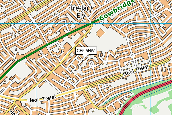 CF5 5HW map - OS VectorMap District (Ordnance Survey)