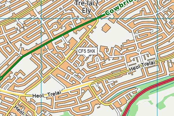 CF5 5HX map - OS VectorMap District (Ordnance Survey)